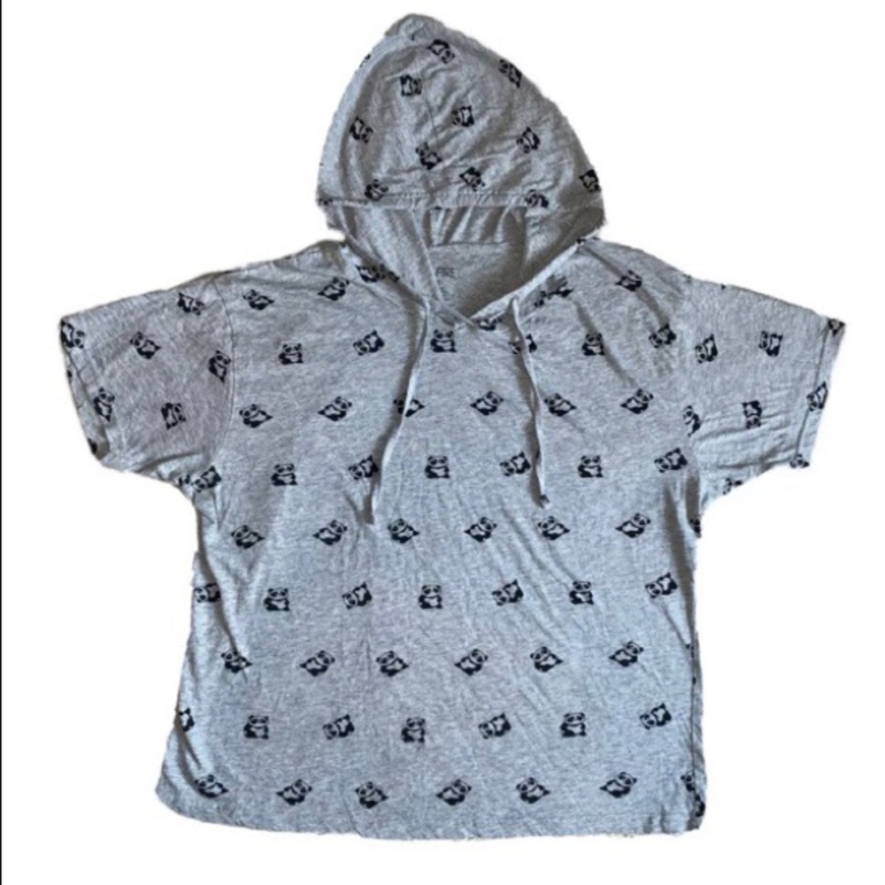 Panda hoodie shirt women’s 3XL grey black cotton